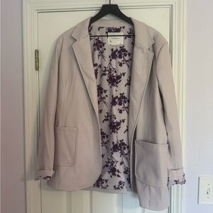Anthropologie Purple Blazer with Floral Lining